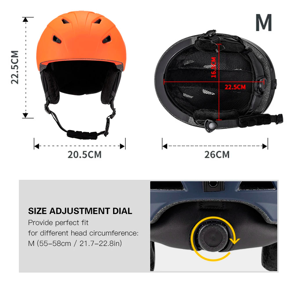 LIXADA Integrated Warm Ski Helmet Adjustable Lightweight Comfortable Snowboard Helmet for Winter Warmer Helmet