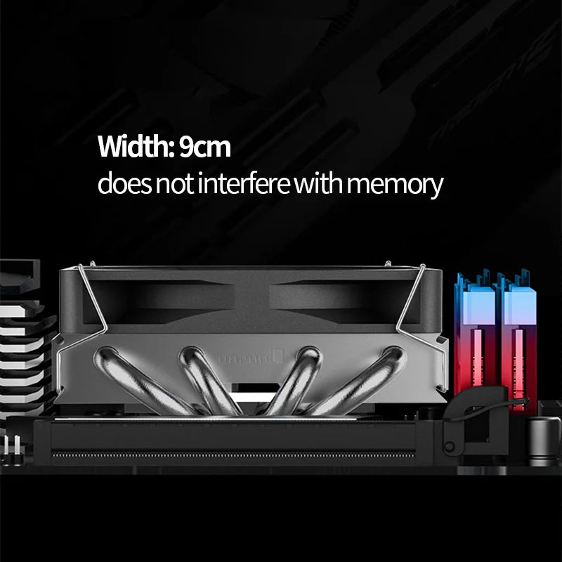 JONSBO HP-400S Pressure Profile CPU Radiator 4 Heat Pipe 9CM Fan Ultra-Thin Radiator Suitable ITX Small Case Processor Cooler