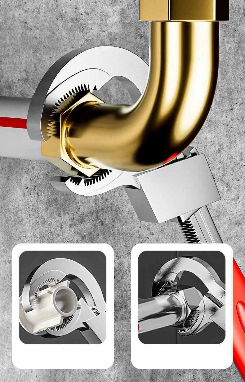 Universal Adjustable Wrench - Perfect for Faucet & Sink Repairs, Bathroom Maintenance, and Pipe Work