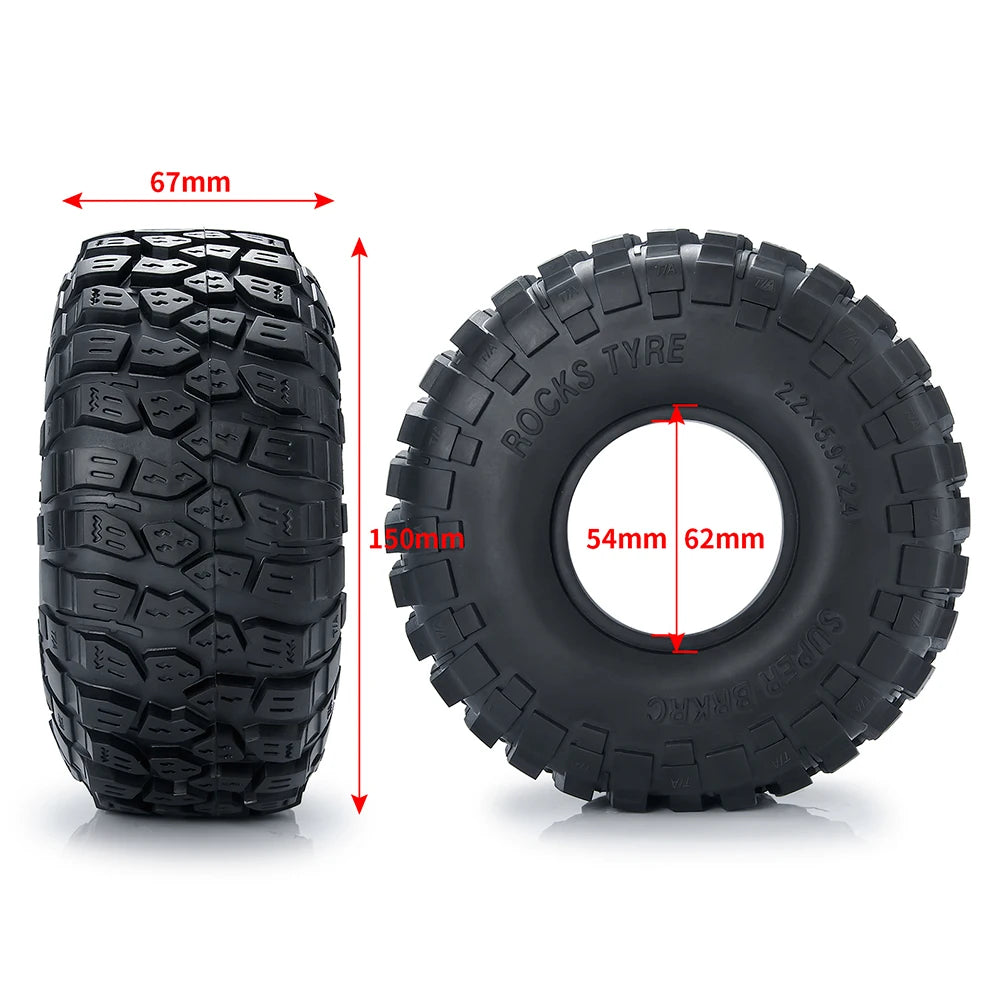 AXSPEED 4PCS Rubber Tyres 120/125/137/150mm for 1.9 2.2 Wheel Tires Axial SCX10 Wraith D90 D110 TRX4 TRX6 1/10 RC Crawler Car