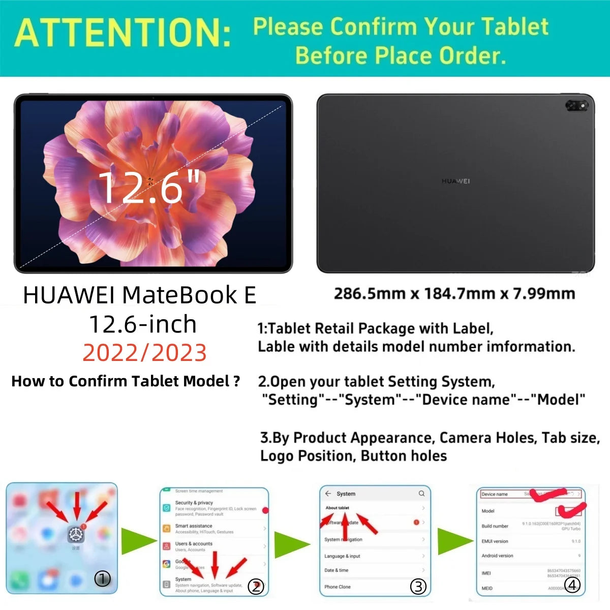 Case for Huawei MateBook E 12.6 inch 2022 Tablet Case Soft Tpu Transparent Protective Cover for Huawei Matebook E 2023 12.3''