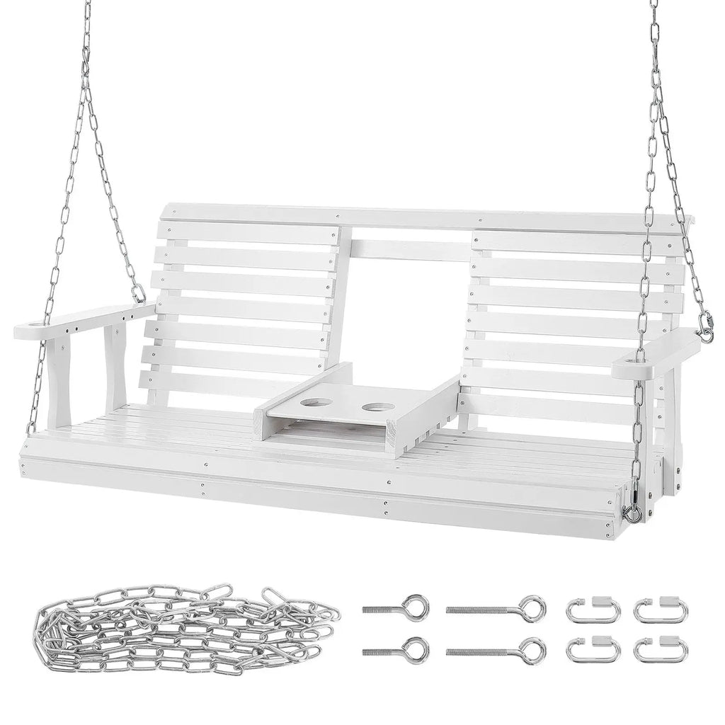Upgraded 5 ft Wooden Porch Swing Heavy Duty Patio Bench Swing with 880 Lbs Load Capacity for Courtyard Garden for Indoor Use