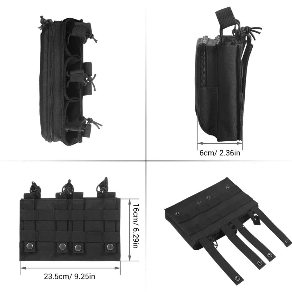 Triple Mag Pouch 5.56/.223 Tactical Magazine Pouch Molle Rifle Chargers Holder Admin Pouch EDC Organizer Detachable Molle Pouch