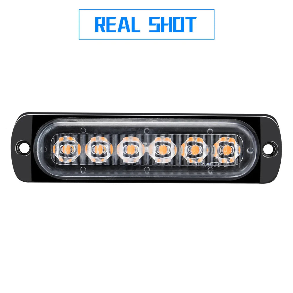 2pcs 12V-24V Fog Lights LED Work Light Flood Light Off-Road Car External Lights White 6 SMD LED Indicator Light Tail Rear Lamps