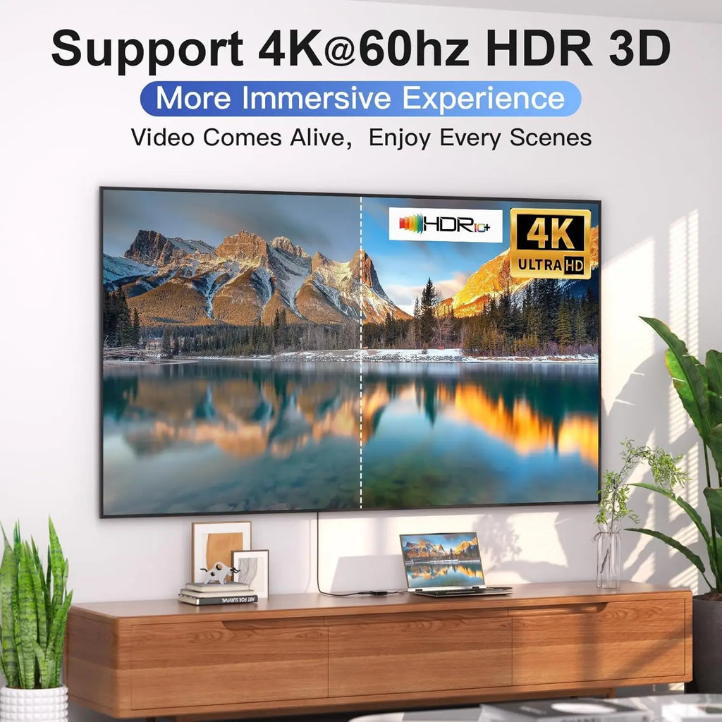 Vention New HDMI 2.0 Splitter Switch 2 in 1 4K@60Hz HDMI Bi-Directional Switcher Converter Monitor Adapter for PS5 Xbox Laptop