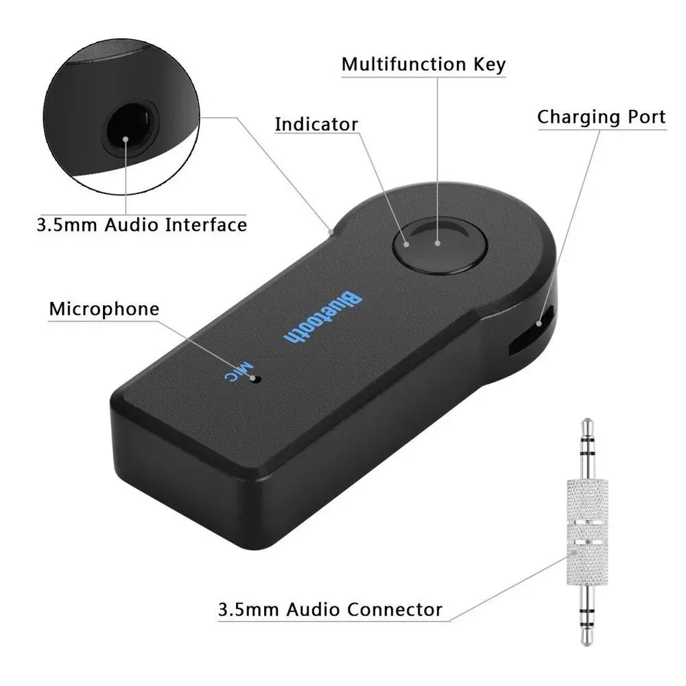 Car Bluetooth 5.0 Receiver 3.5mm Jack Wireless Bluetooth Transceiver Adapter For Car Kit Music Audio Aux A2dp Earphone Receiver