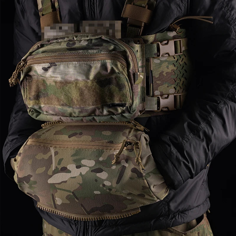 Tactical Multifunctional Hand Warm Drop Bag Muff Hand Warmer Pouch Stowable Fanny Pack for Winter Airsoft Hunting Camping