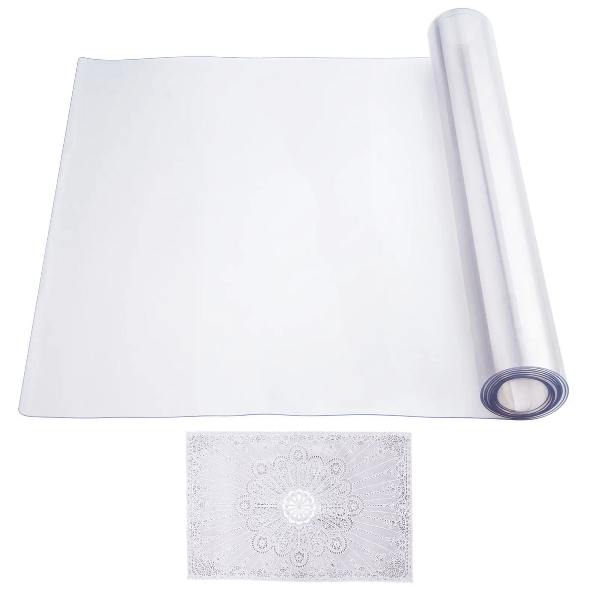 1.5 mm Thick Clear Plastic Table Cover 24 X 96 Inch Rectangular PVC Desk Mat Easy Cleaning Waterproof Furniture Protector for