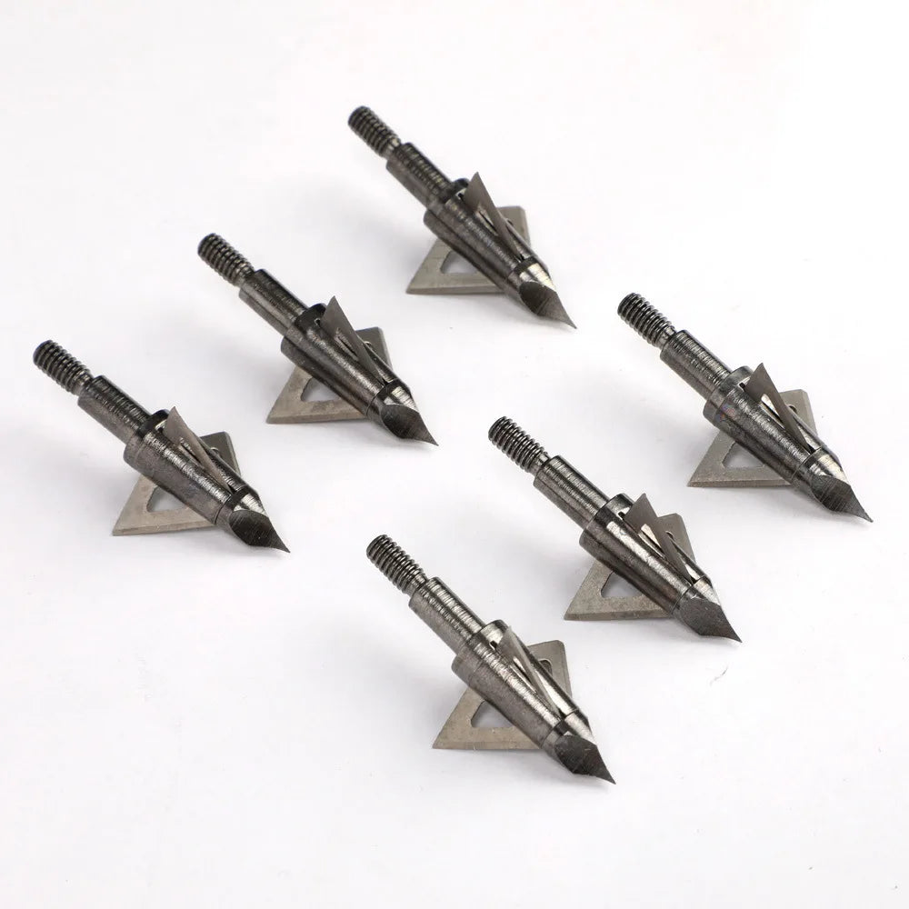 6/12 100grain 125grain Archery Arrowheads Broadheads Blade Crossbow Tips Arrow Screw Bow Hunting Points