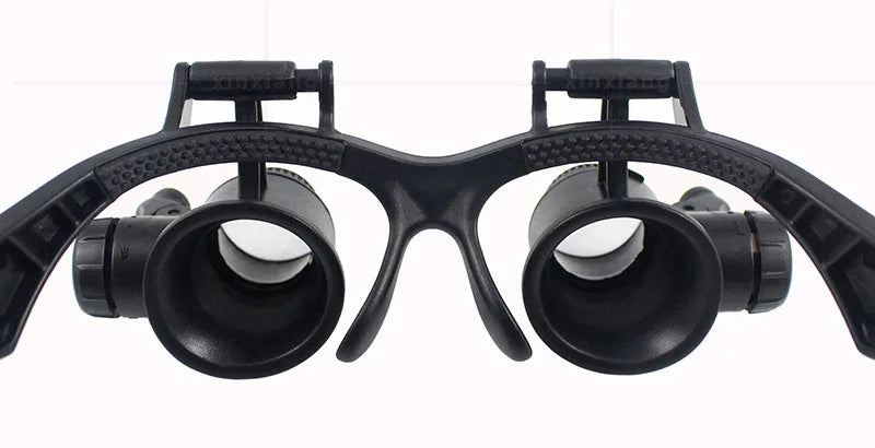 Head Mounted Magnifier With LED Light Magnifying Glass 2.5/4/6/8/10/15/20/25x Len For Close Work Electronic Jewelry Watch Repair