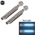 2pcs Wind Powered Car LED Daytime Running Light Auxiliary Lighting Rotation Fan Lamp Automobile Day Time Headlight LED Lights