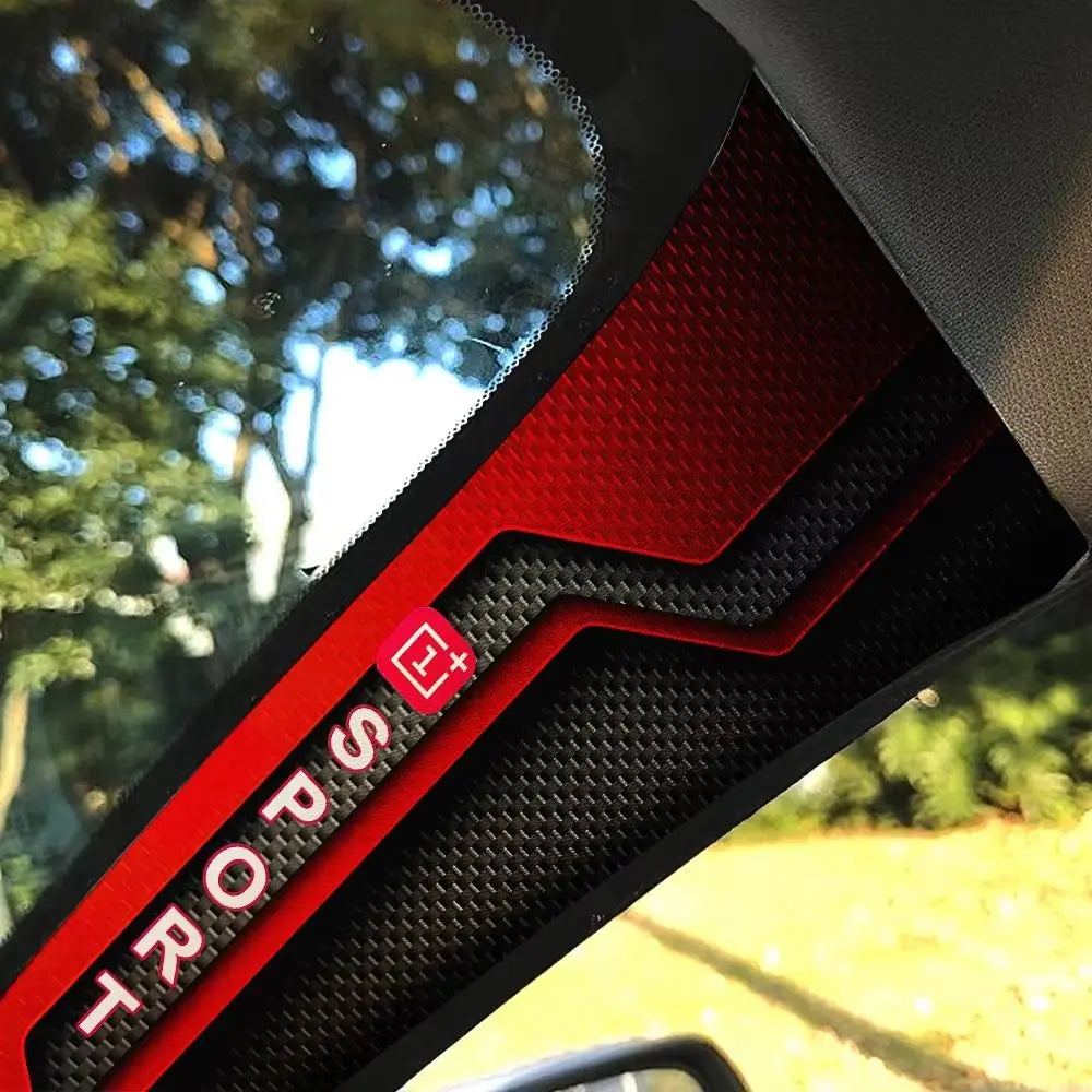 2 Pcs Sporty Pattern Car A-Pillar Stickers Carbon Fiber Black Red Car Interior Stickers Scratch-resistant Self-adhesive
