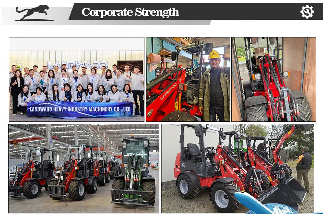 Farm Loader Diesel Kubota Engine Mini Loader Euro5 EPA Wheeled Mini Loader Hydraulic 4×4 Compact Loader 2 Ton Loaders Customized