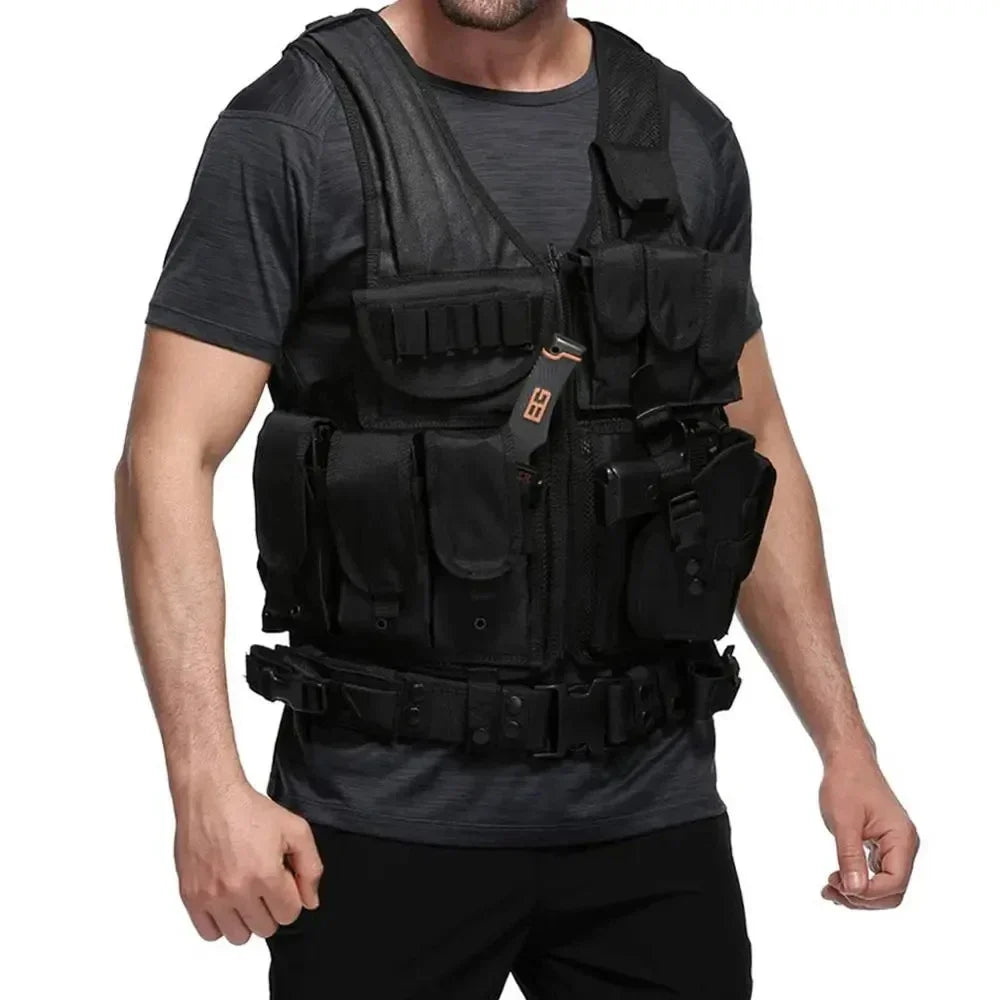 Tactical Vest Multi-Pocket Jungle Combat Body Armor Security Vests Hunting Outdoor CS Game Airsoft Army Training Swat Jacket