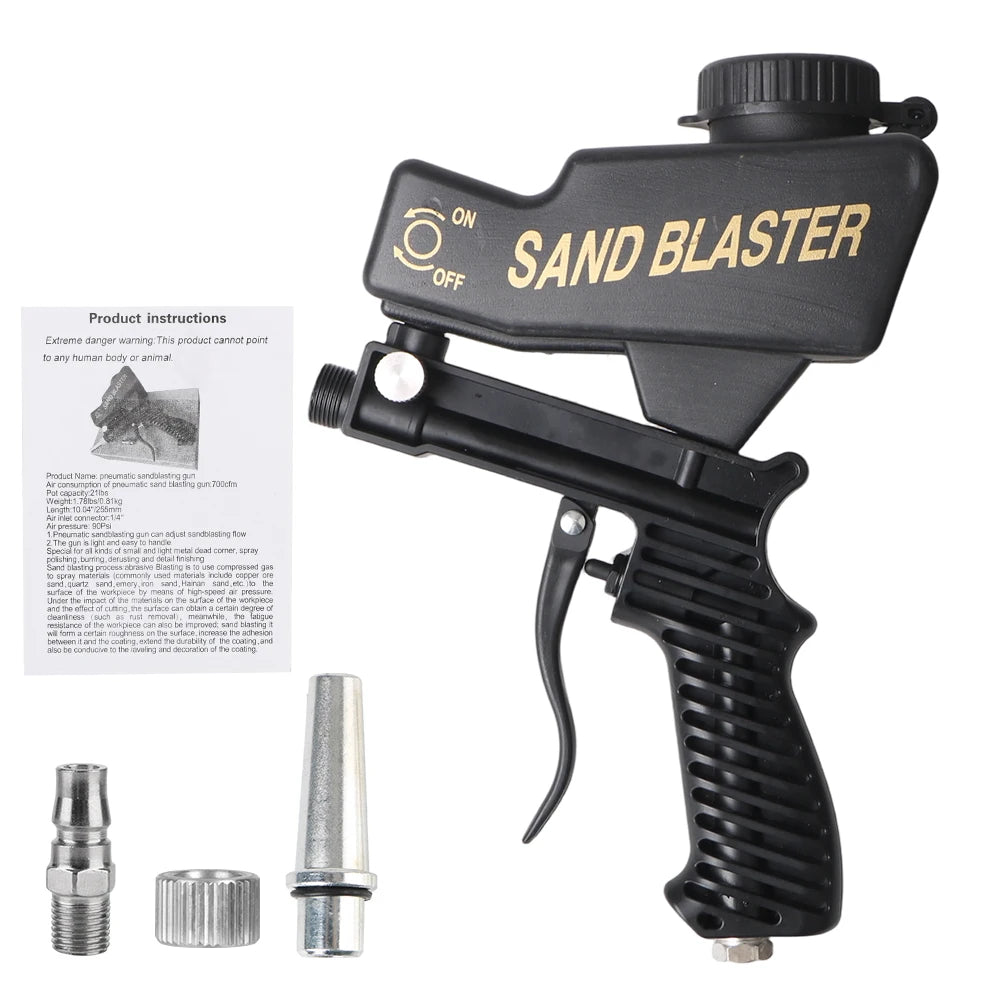 Rust Blasting Device Gravity Sandblasting G un Adjustable Blasting Machine Pneumatic Sandblasting Set