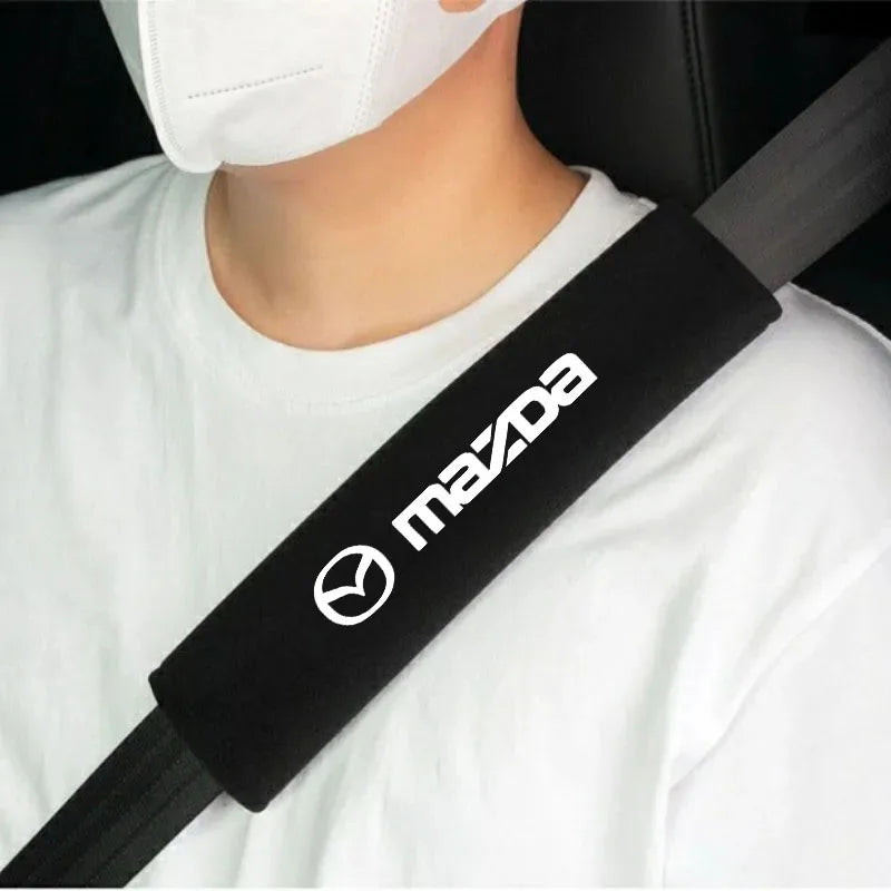 2Pcs Car seat belt leather Shoulder Protector Safety Belt for Mazda 3 CX3 CX4 CX5 CX7 CX8 CX9 CX30 RX7 Atenza Axela
