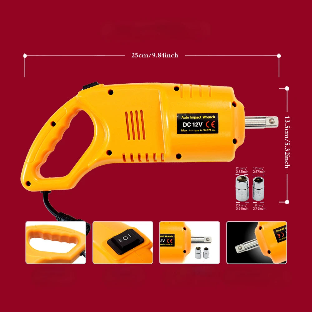 3 Ton Electric Car Jack Kit Lifting Set 12V 3 in 1 Scissors Car Jacks with Impact Wrench and Pump Auto Lift Repair Tools