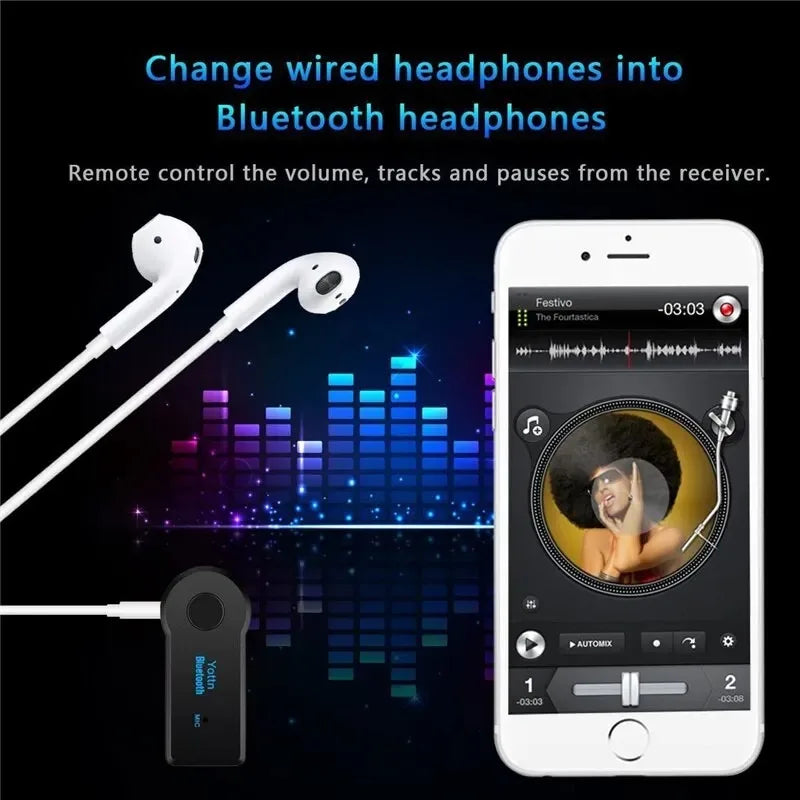 Car Bluetooth 5.0 Receiver 3.5mm Jack Wireless Bluetooth Transceiver Adapter For Car Kit Music Audio Aux A2dp Earphone Receiver