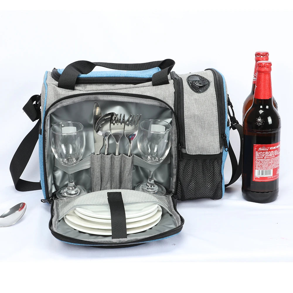 Insulated Lunch Bag Waterproof Large Thermal Food Container Adjustable Shoulder Strap Thickened Lunch Box for School Bag