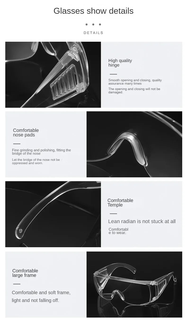 Blinds Goggles Splashproof Industrial Impact Resistant Anti-fog Waterproof Beads Cycling Safety Goggles Safety Protection Clear