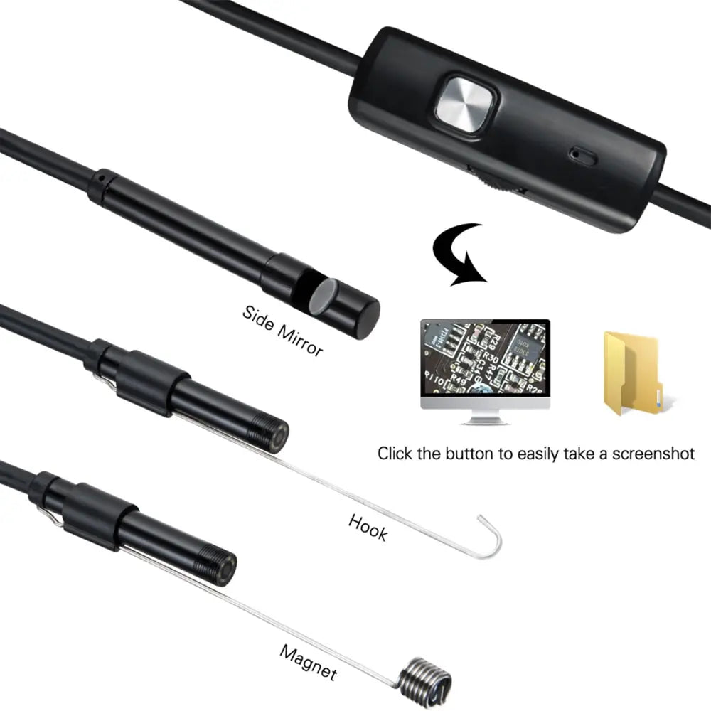 7.0MM Type-C Endoscope Camera IP67 Waterproof with 6 Adjustable LEDs USB Android Flexible Inspection Borescope for Phone PC