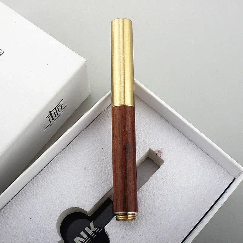 Exquisitely Designed Portable Pocket Vintage Mini Lipstick Pen Brass Solid Wood Materials Stationery Gifts Office Supplies