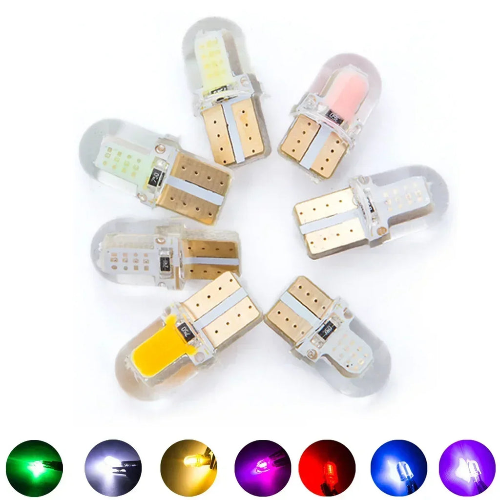 10pcs Car Interior Lamps T10 194 168 W5W COB 4 SMD LED CANBUS Silica Bright White Clearance License Light Bulbs Car Lights