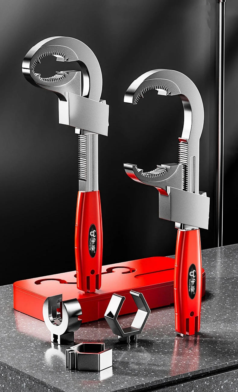 Universal Adjustable Wrench - Perfect for Faucet & Sink Repairs, Bathroom Maintenance, and Pipe Work