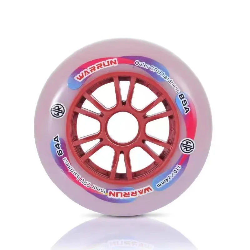 Inline Speed Skate Wheel Original WARRUN Dual Hardness Skating Wheels Professional Race MarathonTires 64A 85A Durable Elastic PU