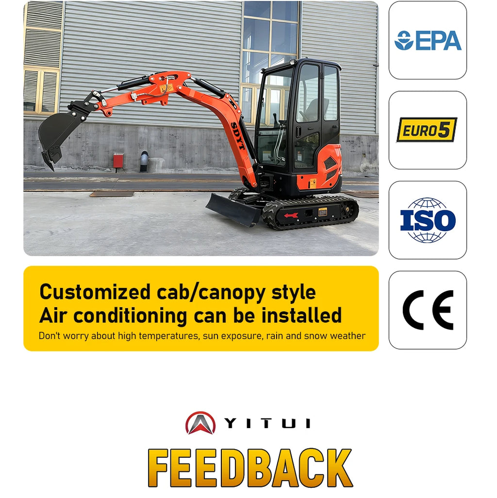 2026 Customized Compact Mini Excavator 1.8 Ton Micro Digger With Tracked Chassis - Ideal For Indoor/Outdoor Digging Planting