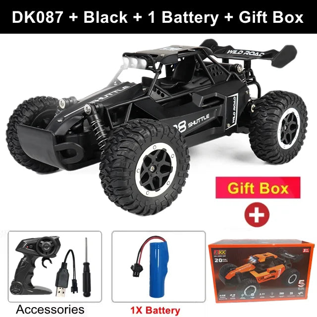 Oike Remote Control Car RC Drift Racing Vehicle Off Road Alloy 2.4G Radio High-Speed Trucks With LED Light Climbing Gift Kid Toy
