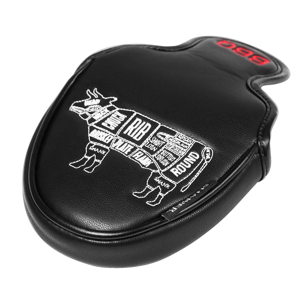 Black PU Leather Magnetic Closure BBQ Design Golf Mallet Putter Headcover Covers