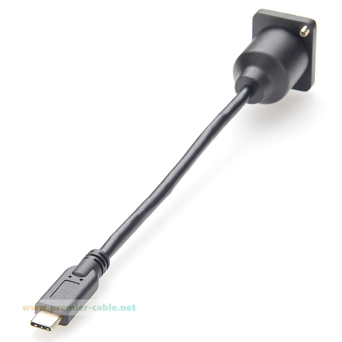 D-Type USB 3.1 C Male to Female Extension Cable Flange Chassis Panel Mount Bulkhead USB Type C Adapter 10Gbps Data Transfer