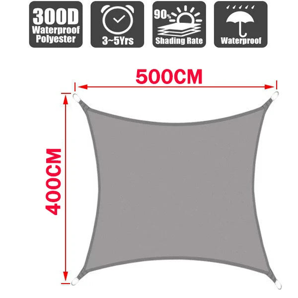 Outdoor Awnings Waterproof Sun Shade Sail Garden Canopi For Terrace Car Canvas Awning Rectangle Pool Sun-Shelter Sunshade Sail