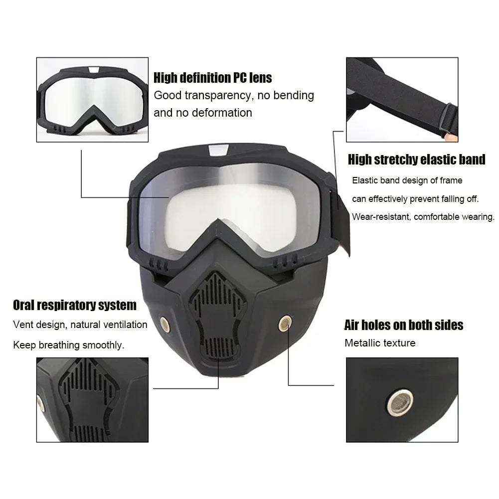 Goggles Full Face Hd Transparent Fog-proof Sand-proof Electric Welding Protective Glasses Versatile Breath-proof Windproof Mask