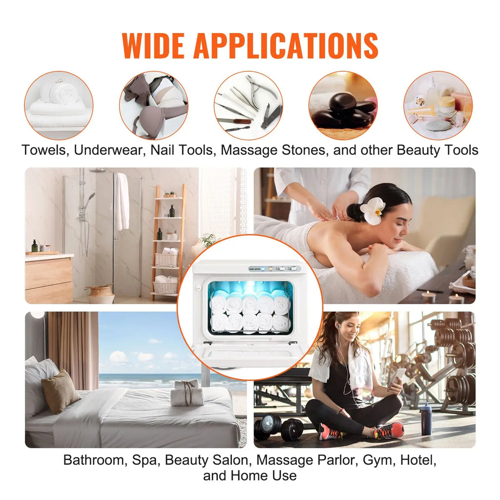 Hot 8L Spa Electric Towel Warmer Cabinet 2-in-1 with Stainless Steel Rack Holds 16 Towels All Ro