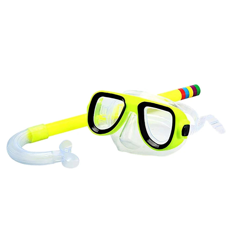Kids Snorkel Set Scuba Snorkeling Mask Swimming Anti-fog Goggles With Dry Snorkels Tube Diving Underwater Snorkeling Glasses Set