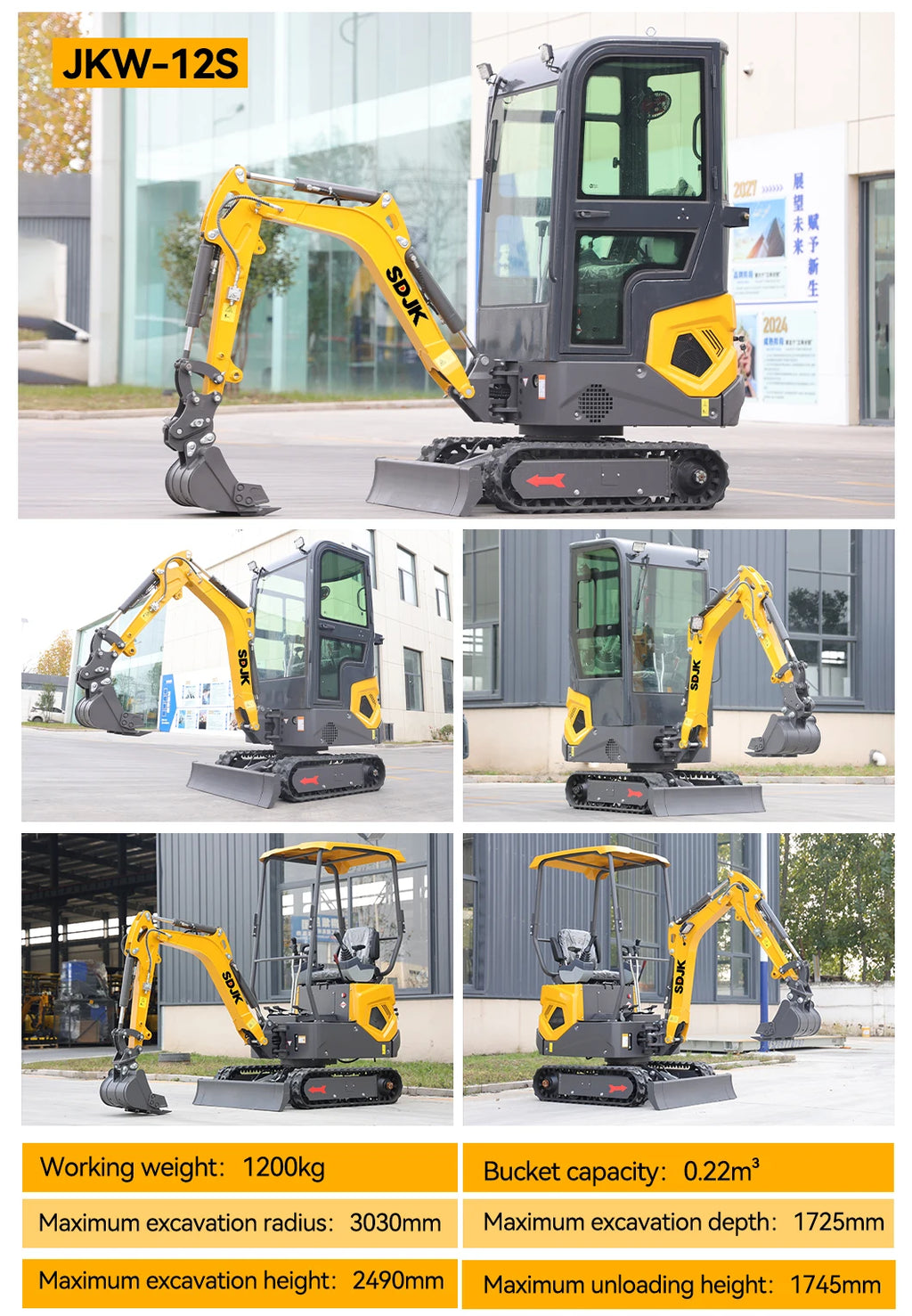 Hot Selling 1 Ton 2 Ton Mini Excavator Multifunctional Track Enclosed 2.5 Ton Small Excavator Customized and Fast Delivery