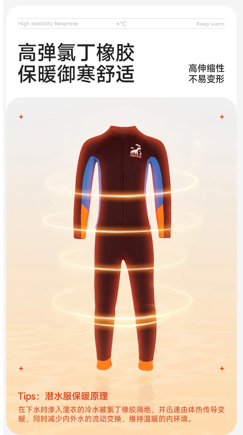 Kids Wetsuit Pants Top Jacket For Boy Toddler Youth Children's Wet Suit Surf Suits Neoprene 2.5mm Front Zipper Swimsuit