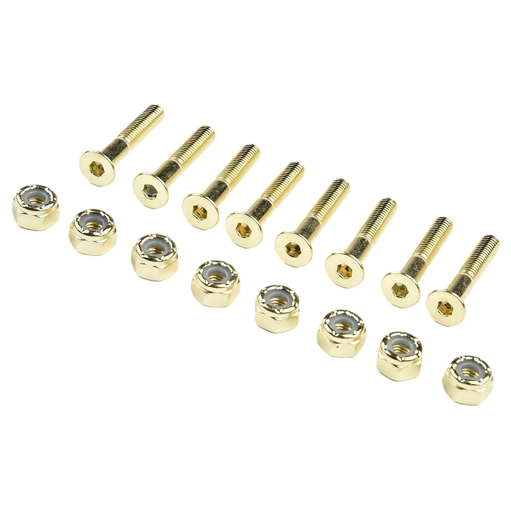 8set Skateboard Bridge Spike Replacement Screws Nuts Set For Skateboard Longboard Acce Bridge Frame Deck Screw M5x25mm/28mm/30mm