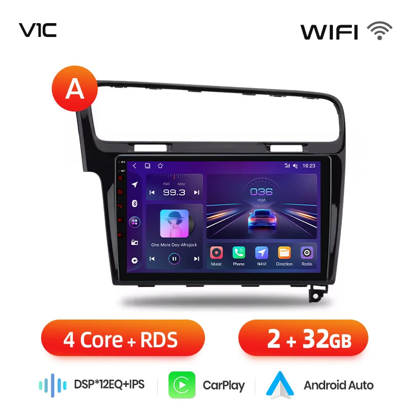Junsun AI 4G LTE Wireless CarPlay Android Auto Car Radio For VW Volkswagen Golf 7 2013 2014 2015-2017 GPS Navi BT DSP RDS FM