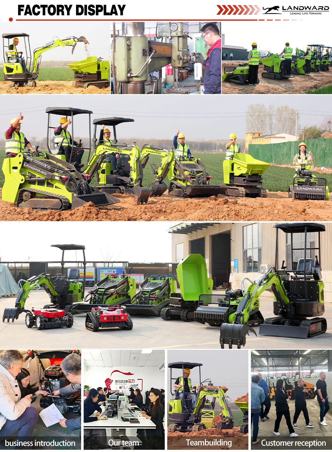 Diesel Loader W1160 Customized Mini Loader Euro 5 DIESEL Engine Agriculture EPA 4WD Front End Loader 2.4 Tons LANDWARD Factory
