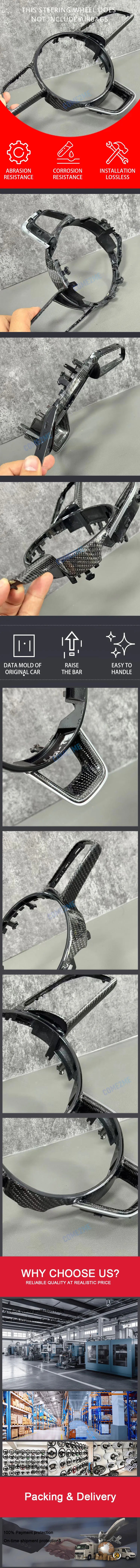 Upgraded carbon fiber material for steering wheel accessories suitable for Audi RS3 RS4 RS5 A3 A4 A5 S3 S4 S5 2017-2021
