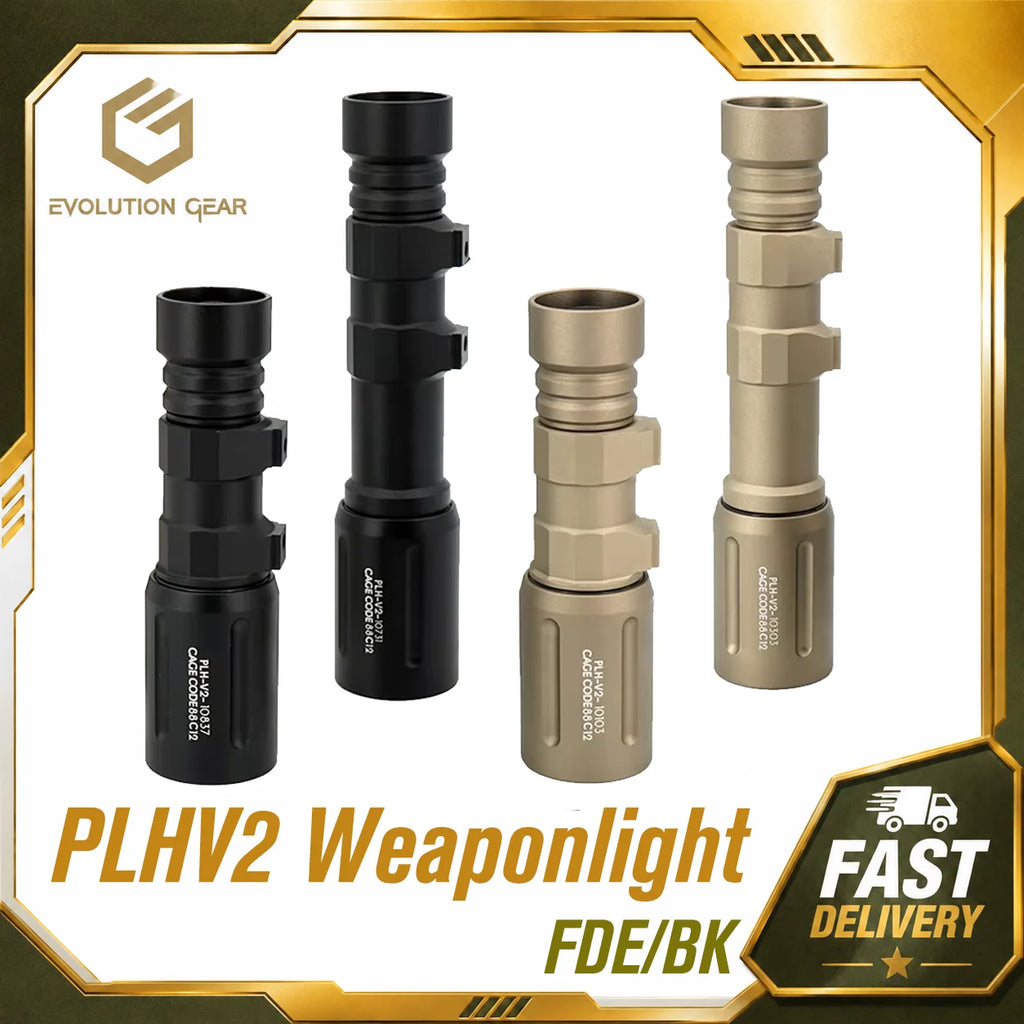 Tactical PLHv2 LED Flashlight 1350 Lumens High Output White Light CNC Aluminum Scout Outdoor Hunting Flashlight Long Short Versi