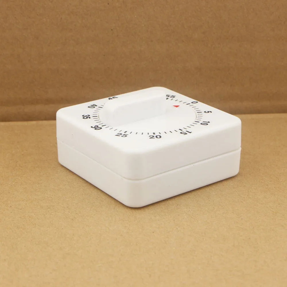 Kitchen Timer, Mechanical Rotary Timer, Student Problem-solving, Cute Kitchen Creative Square Alarm Clock, No Battery Required