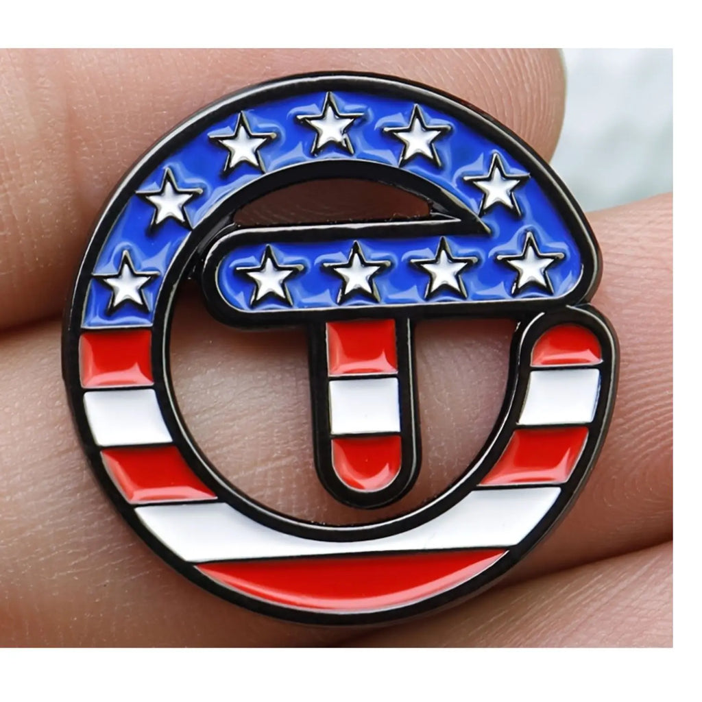 USA Themed Stars Stripes Golf Ball Marker with Magnetic Hat Clip Golf Accessories Gift for Golfers Premium Golf Gift for Men