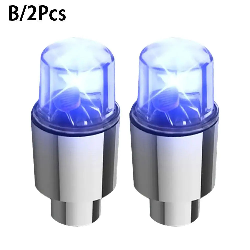 2pcs Wheel Lights Luminous Tire Motorcycle Bike Wheel Tire Valve Cover Universal Led Waterproof Car Accessories Wheel Light