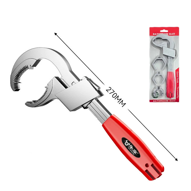 Universal Adjustable Wrench - Perfect for Faucet & Sink Repairs, Bathroom Maintenance, and Pipe Work