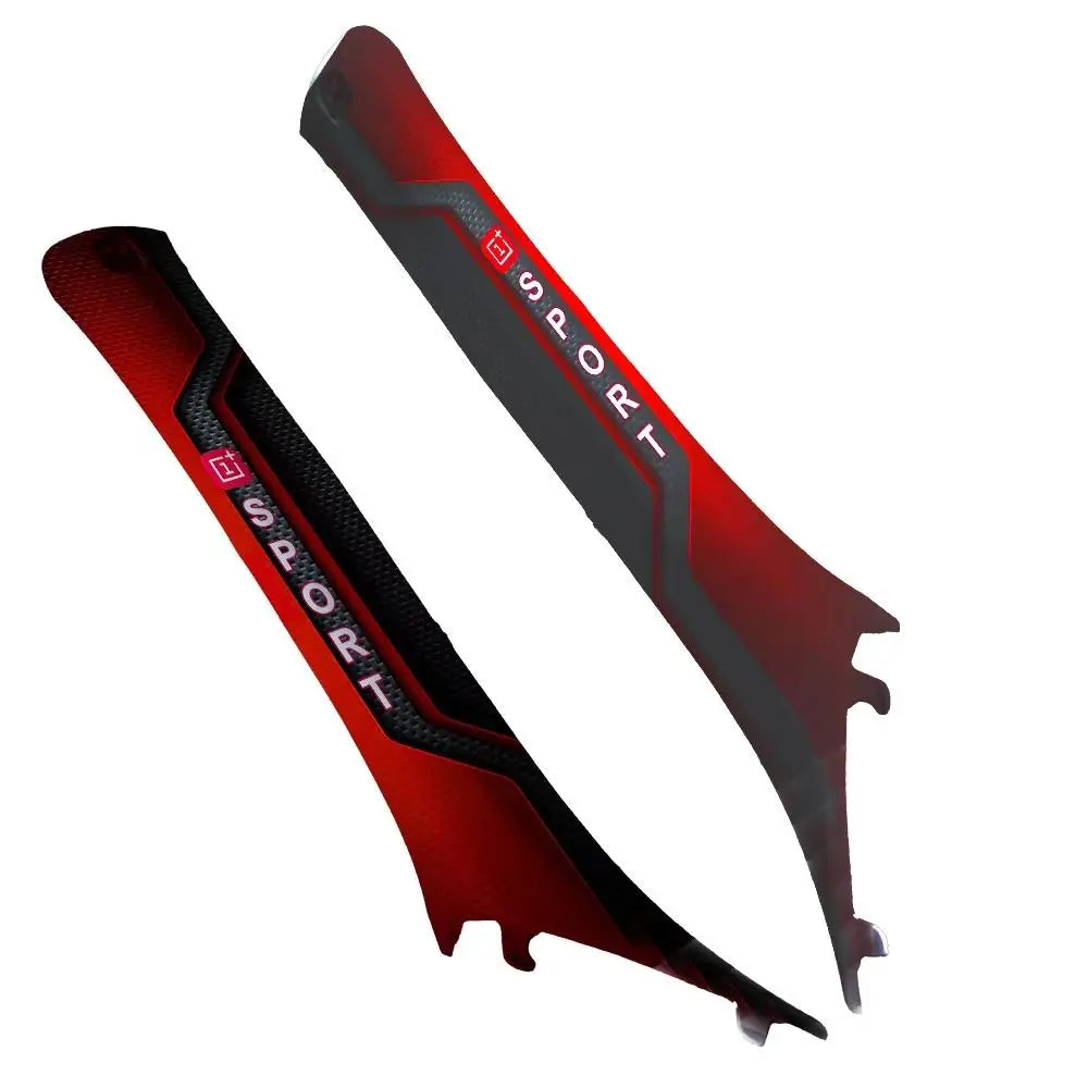 2 Pcs Sporty Pattern Car A-Pillar Stickers Carbon Fiber Black Red Car Interior Stickers Scratch-resistant Self-adhesive
