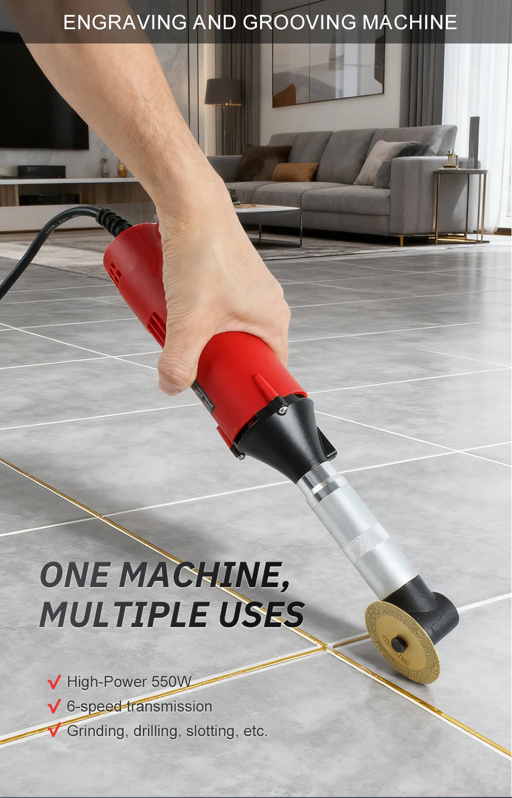 Tungfull 90-Degree Elbow Die Grinder Mold Polisher 550W Multi-Functiont Rotary Tool for Metal Grinding, Wood Carving, Polishing